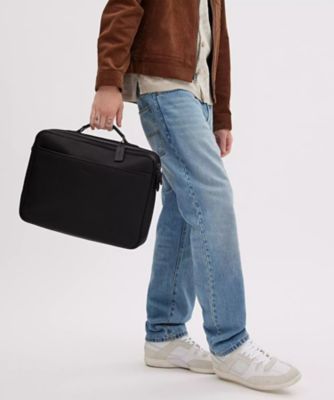 極美品　近年モデル　ゴッサム ブリーフ　シグネチャー キャンバス レザー COACH（コーチ）の「ゴッサム コンバーチブル ブリーフ